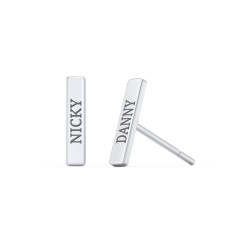 Engravable Petite Bar Stud Earrings – Sterling Silver