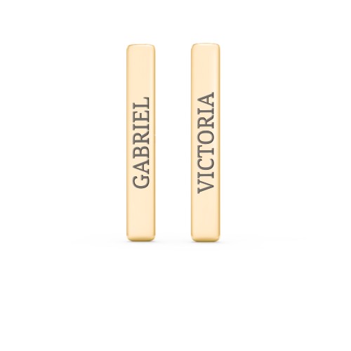 Engravable Long Bar Stud Earrings