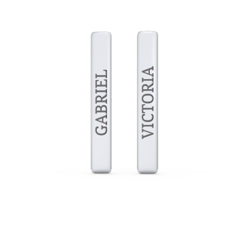 Engravable Long Bar Stud Earrings – Sterling Silver