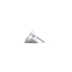 Pyramid Single Stud with Gemstones – Sterling Silver with Ruby