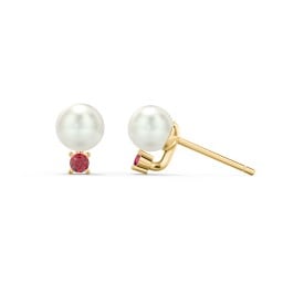 Freshwater Pearl and Accent Stud Earrings
