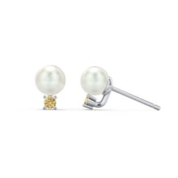 Freshwater Pearl and Accent Stud Earrings