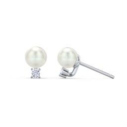 Freshwater Pearl and Accent Stud Earrings