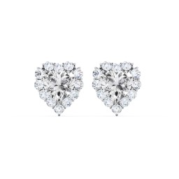 Halo Heart Stud Earrings