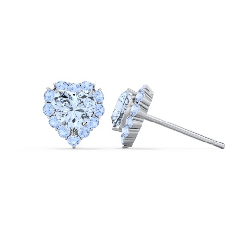 Halo Heart Stud Earrings