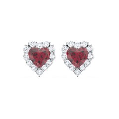 Halo Heart Stud Earrings – 10K Yellow Gold with Diamond