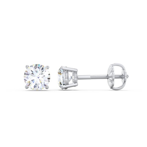 4 Prong Classic Diamond Stud Earrings - 0.5 ct. tw. – 14K White Gold with Lab Diamond