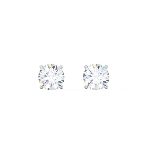 4 Prong Classic Diamond Stud Earrings - 0.5 ct. tw. – 14K White Gold with Lab Diamond