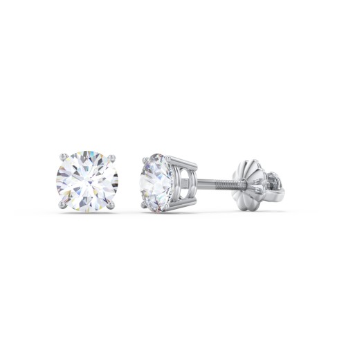 4 Prong Classic Diamond Stud Earrings - 0.5 ct. tw. – 14K White Gold with Lab Diamond