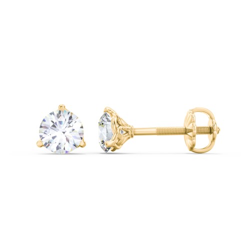 3 Prong Filigree Diamond Stud Earrings - 0.75 ct. tw. – 14K Yellow Gold with Diamond