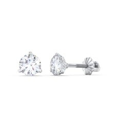 3 Prong Filigree Diamond Stud Earrings - 1.0 ct. tw.