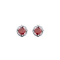 Twisted Rope Birthstone Stud Earrings