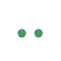Birthstone Martini Stud Earrings in 925 Sterling Silver with Emerald