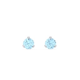 Birthstone Martini Stud Earrings in 925 Sterling Silver with Blue Topaz