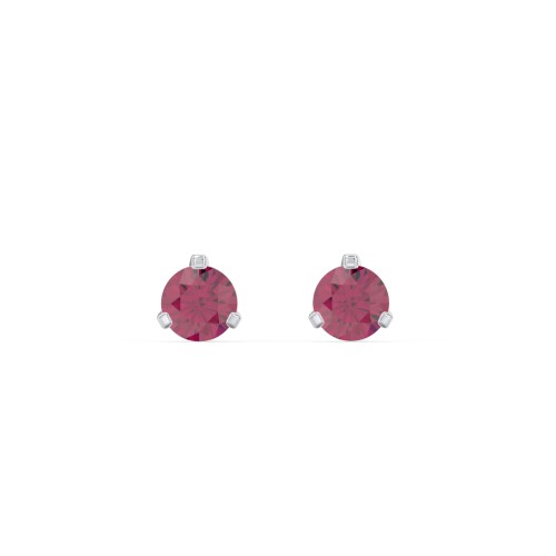 Birthstone Martini Stud Earrings – Sterling Silver with Ruby