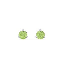 Birthstone Martini Stud Earrings in 925 Sterling Silver with Peridot