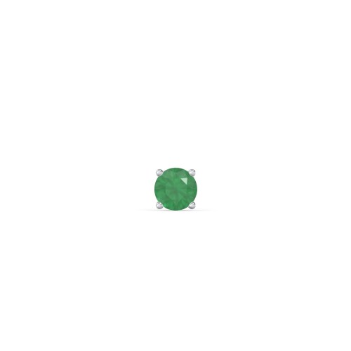Classic Birthstone Single Stud – Sterling Silver with Emerald