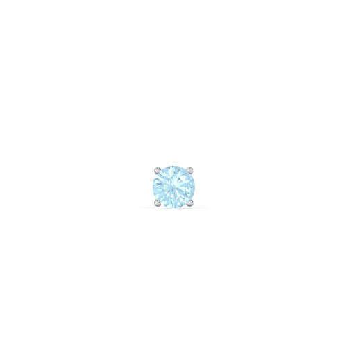 Classic Birthstone Single Stud – Sterling Silver with Blue Topaz