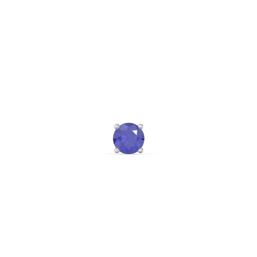 Classic Birthstone Single Stud – Sterling Silver with Blue Sapphire