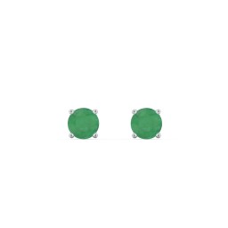 Classic Birthstone Stud Earrings in 925 Sterling Silver with Emerald