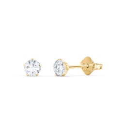5 Prong Diamond Stud Earrings - 0.20 ct. tw. in 14K Solid Yellow Gold with Lab Diamond