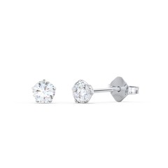 5 Prong Diamond Stud Earrings - 0.20 ct. tw. – 14K White Gold with Lab Diamond