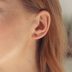 Classic Oval Birthstone Single Stud