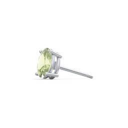 Classic Oval Birthstone Single Stud in 925 Sterling Silver with Peridot