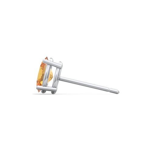 Classic Oval Birthstone Single Stud – Sterling Silver with Citrine