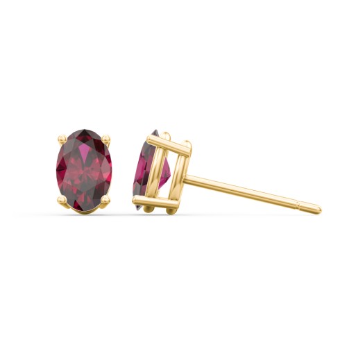 Classic Oval Birthstone Stud Earrings