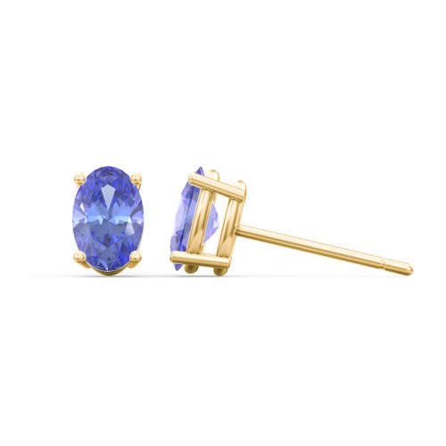 Classic Oval Birthstone Stud Earrings