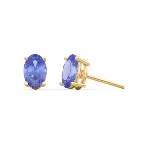 Classic Oval Birthstone Stud Earrings