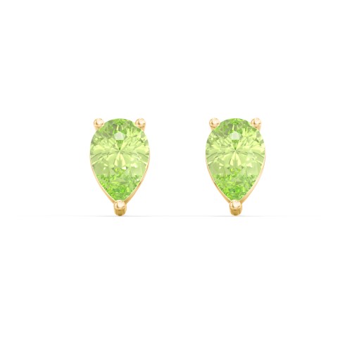 Classic Pear Cut Stud Earrings – 10K Yellow Gold with Peridot