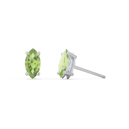 Classic Marquise Cut Stud Earrings in 925 Sterling Silver with Peridot