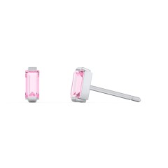 Classic Baguette Cut Stud Earrings – 10K Rose Gold with Pink Tourmaline