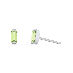 Classic Baguette Cut Stud Earrings in 925 Sterling Silver with Peridot