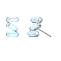 Baguette Scatter Stud Earrings in 925 Sterling Silver with Blue Topaz
