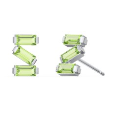 Baguette Scatter Stud Earrings in 925 Sterling Silver with Peridot