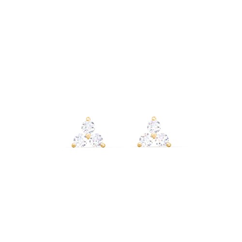 Mini Cluster Stud Earrings – 10K Yellow Gold with Diamond
