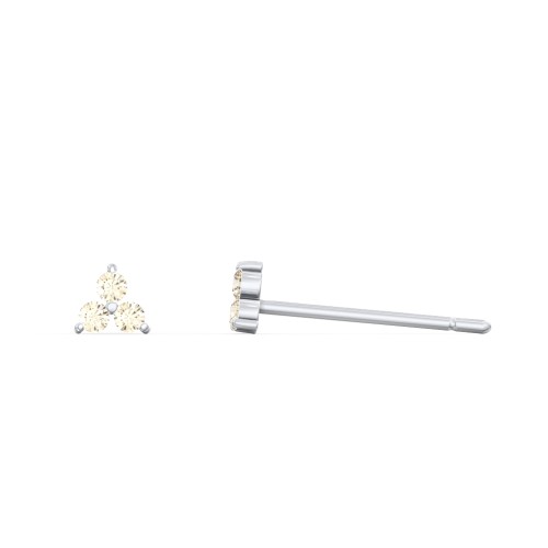 Mini Cluster Stud Earrings – Sterling Silver with Fancy Yellow Premium Zirconia
