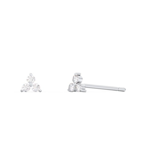 Mini Cluster Stud Earrings – Sterling Silver with White Premium Zirconia