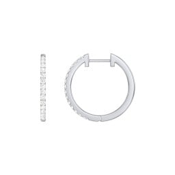Large Lab Diamond Huggie Hoop Earrings