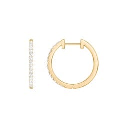 Large Lab Diamond Huggie Hoop Earrings
