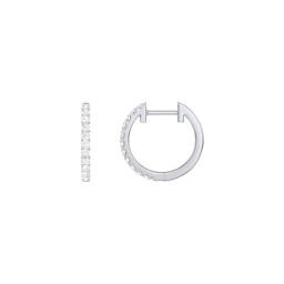 Medium Lab Diamond Huggie Hoop Earrings in 925 Sterling Silver
