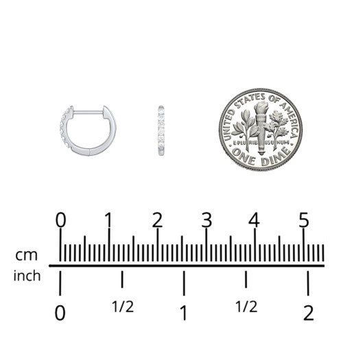 Small Lab Diamond Huggie Hoop Earrings – Sterling Silver