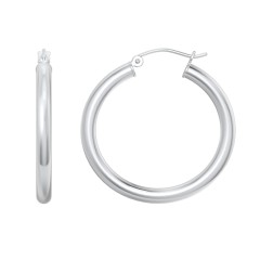 Large Tube Hoop Earrings – Sterling Silver
