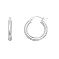 Medium Tube Hoop Earrings – Sterling Silver
