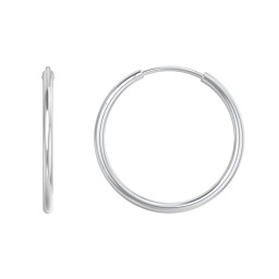 Large Sterling Silver Endless Hoop Earrings in 925 Sterling Silver