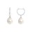 Freshwater Pearl Drop Huggie Earrings with Accents – Sterling Silver