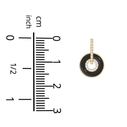 Pavé Drop Studs with Spinning Enamel Discs – 18K Gold Plated Silver